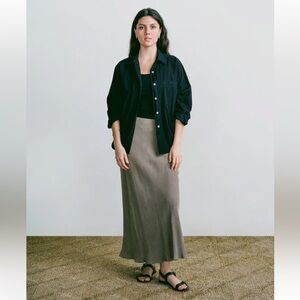 Ozma Harper maxi skirt, Japanese Cupro, 90’s grey, XL. Sold out size.